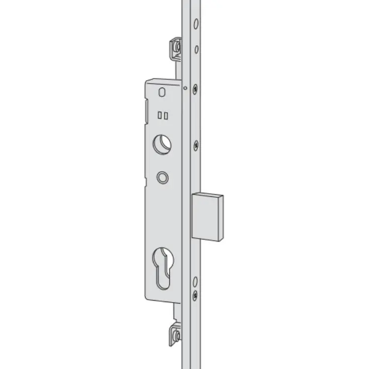 Exclusieve Aanbieding Serratura da infilare Multitop 48421 Cisa, foro Yale, 3 punti chiusura, catenacci, frontale a U 24x7 mm, entrata 35 mm, Acciaio Nero