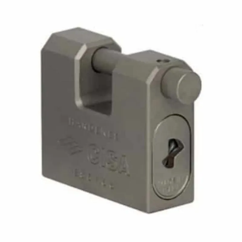 Gereduceerde Prijs Lucchetto corazzato Cisa 28550.85 KA per serranda, larghezza esterna 84 mm, 2 chiavi con profilo LIM, finitura Nichelata