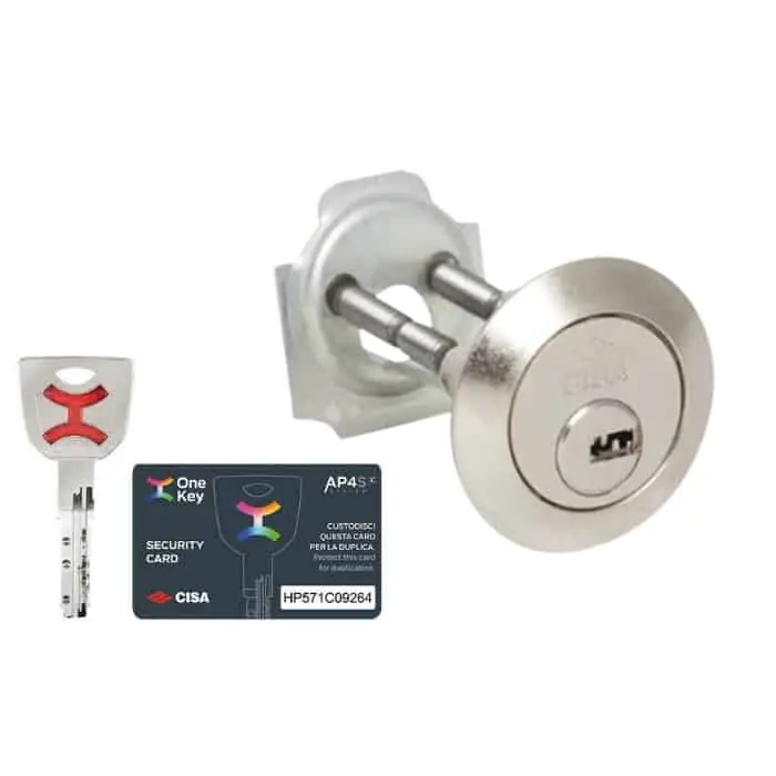 Populair Cilindro da applicare Cisa serie AP4 S 0P510.00, finitura Ottone Sabbiato Nichelato