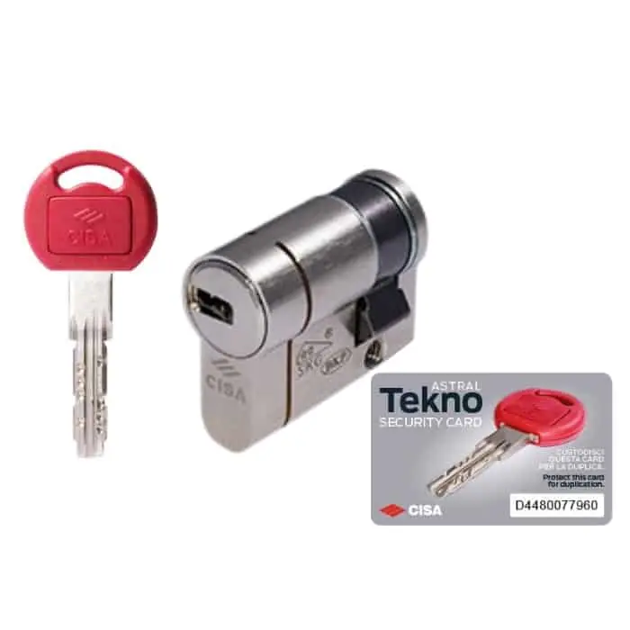 Mezzo cilindro a profilo Europeo Cisa serie Astral Tekno Pro 0M324.02, lunghezza 39,5 mm 30-10, finitura Ottone Nichelato Bestseller