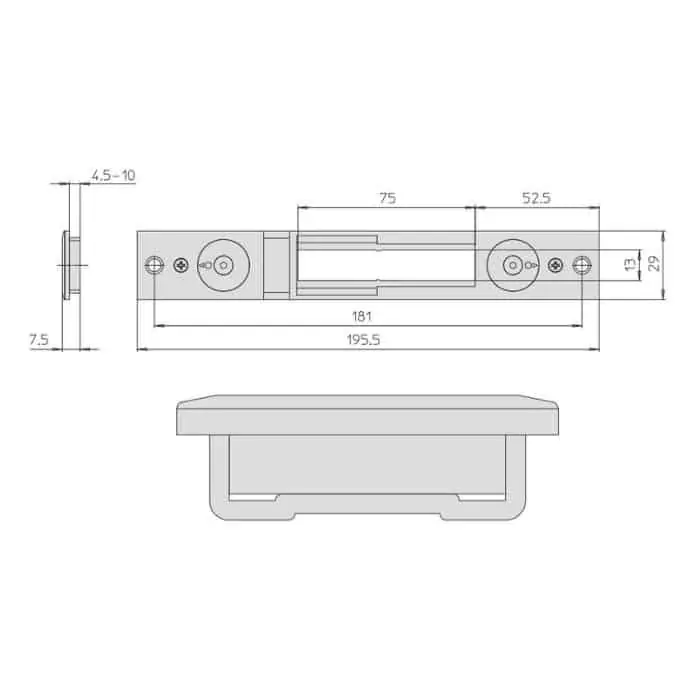 Nieuw Contropiastra Cisa 06465.74 per serratura, regolabile con eccentrico, frontale 30x195,5 mm, finitura Nero