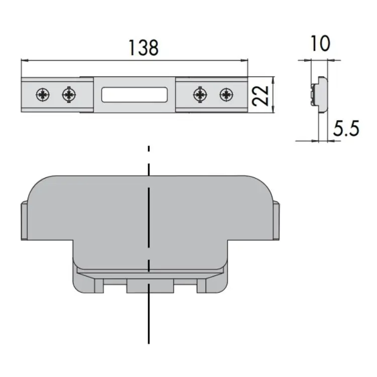Contropiastra 06465.43 Cisa per serratura, regolabile, frontale 22x138 mm, parte centrale Acciaio Inox, finitura Nero Beperkt Aanbod
