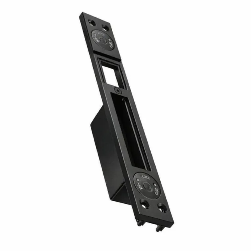 Contropiastra Cisa 06463.67, per serratura profilo R, regolabile con eccentrico, frontale 30x246,5 mm, finitura Nero Populair