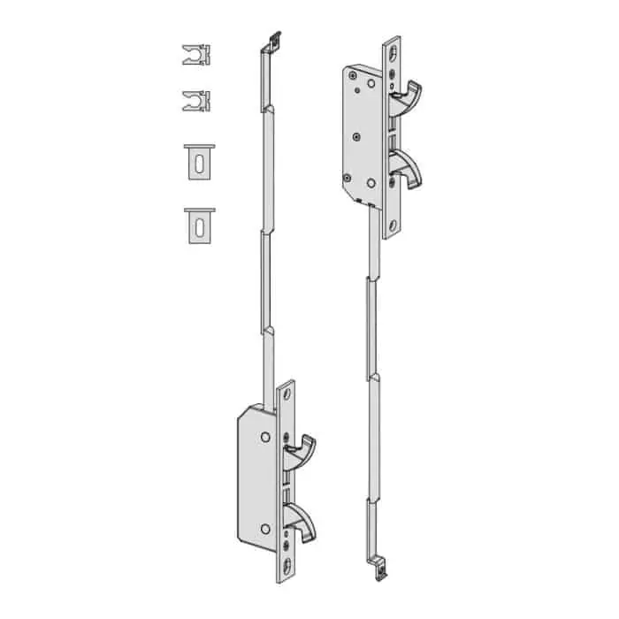 Kit Deviatori Cisa 06443.41, per serratura Multitop MAX, azionati da aste interne, frontale 22x3 mm, finitura Inox Fabrieksprijs