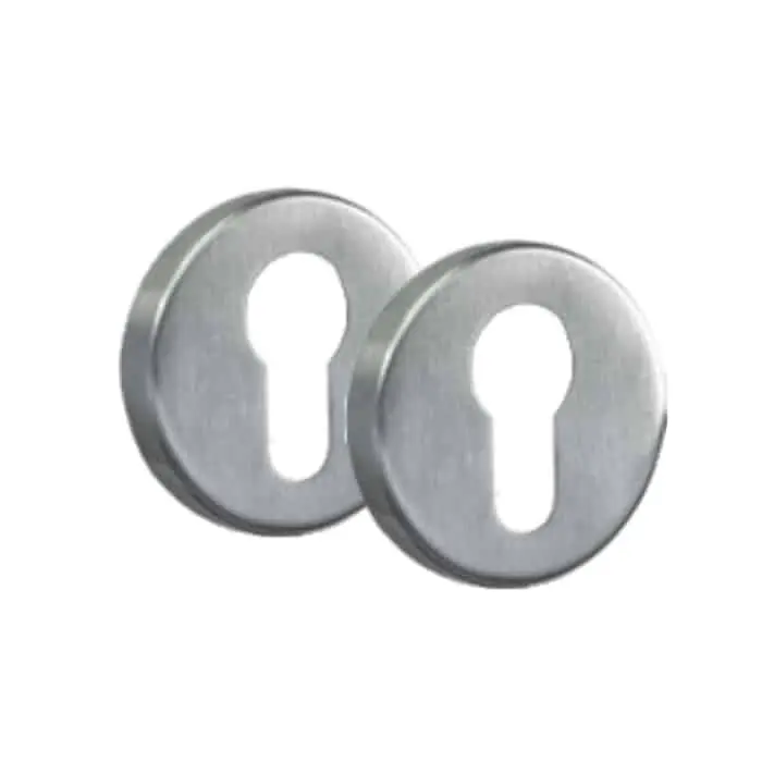 Kit Rosette tonde Cisa serie Project Line 06093.00, per cilindro profilo Europeo, foro Yale, finitura Inox 304 Fabrieksprijs
