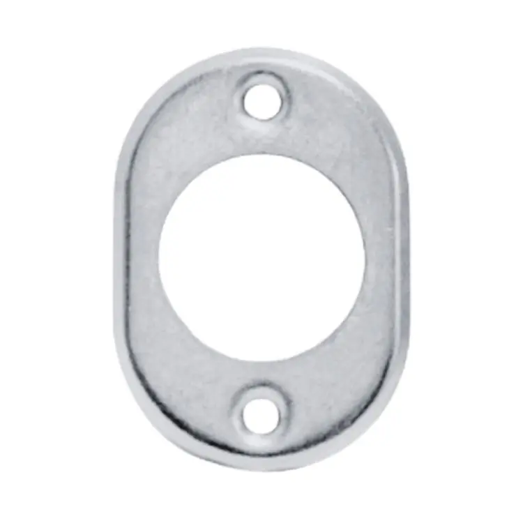 Hoge Kwaliteit Borchia antistrappo 06018 Cisa per cilindro a tubo, dimensioni 53x37 mm, spessore 2,5 mm, finitura Ottone Nichelato