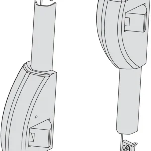 Beperkt Aanbod Prolunghe chiusura per maniglione antipanico serie FAST Cisa, coppia scrocchi per chiusura laterale, colore Grigio