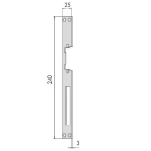 Veilige Betaling Incontro elettrico Cisa, frontale intercambiabile, in acciaio inox satinato, dimensione 240x25 mm, spessore 3 mm
