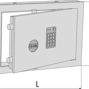 Cassaforte componibile da murare Cisa serie Darwin, frontale con combinatore elettronico, dimensioni 420x300 mm, 2 catenacci verticali e 2 catenacci orizzontali Premium