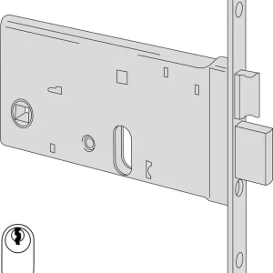 Alleen Vandaag Serratura meccanica da infilare a cilindro ovale Cisa per fascia, altezza 77 mm, scrocco e catenaccio, entrata 70 mm