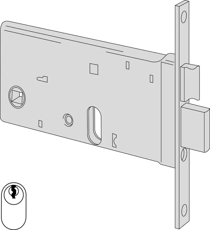 Alleen Vandaag Serratura meccanica da infilare a cilindro ovale Cisa per fascia, altezza 77 mm, scrocco e catenaccio, entrata 70 mm