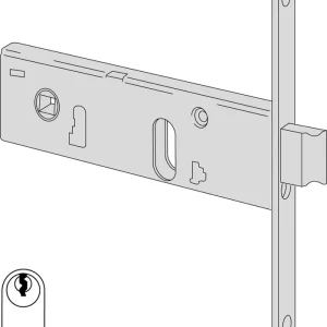 Voordeelprijs Serratura meccanica da infilare a cilindro Cisa per fascia, altezza 44 mm, scrocco con catenaccio incorporato, entrata 90 mm, frontale 20 mm