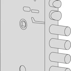 Flitsaanbieding Elettroserratura da applicare Cisa serie Revolution, a ingranaggi, a cilindro, scrocco e catenaccio, 4 catenacci interasse 28 mm, entrata 64 mm
