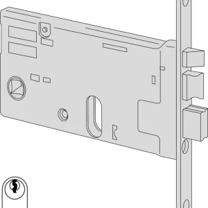 Alleen Vandaag Elettroserratura da infilare a cilindro Cisa per fascia, altezza 77 mm, scrocco e catenaccio, interasse 67 mm, entrata 80 mm, frontale 20 mm