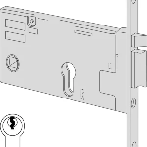 Tijdelijk Beschikbaar Elettroserratura da infilare a cilindro Cisa per fascia, altezza 77 mm, scrocco, interasse 67 mm, entrata 70 mm, frontale 20 mm