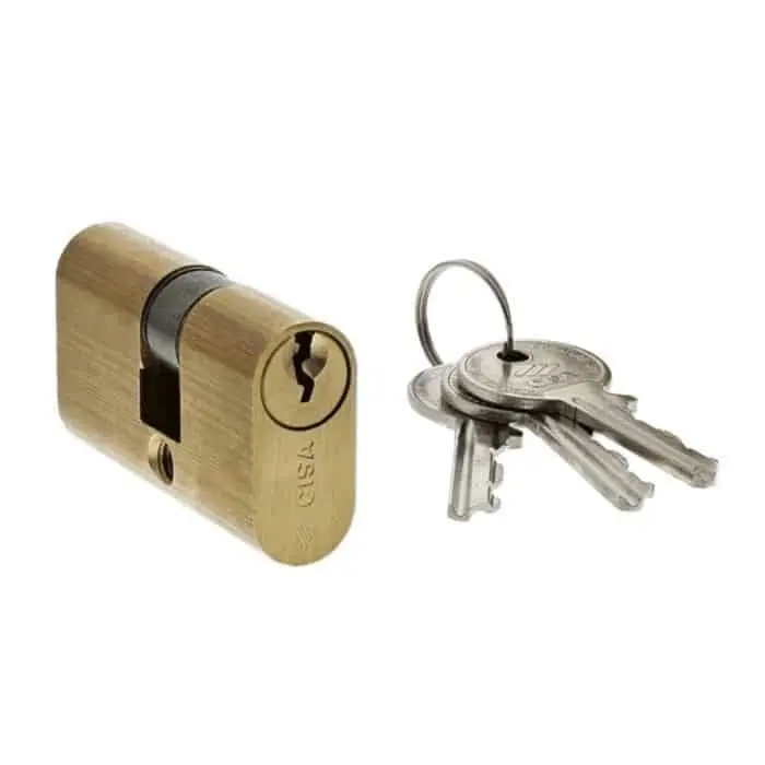 Voordeelprijs Doppio cilindro ovale a profilo Standard Cisa 20/20 serie 08210.01, lunghezza 41,4 mm, finitura Ottone Smerigliato