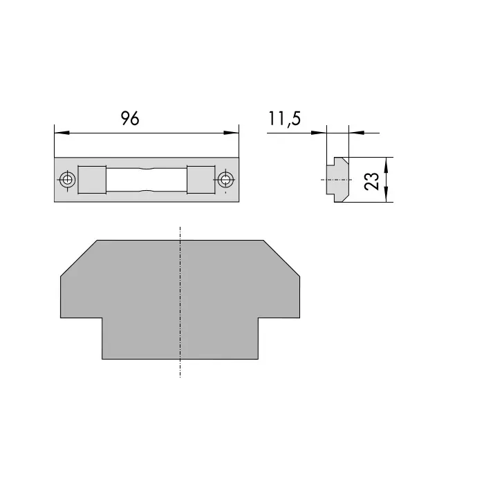 Aanbieding Contropiastra Cisa in nylon, per serratura da applicare su porta in alluminio, dimensione 96x23 mm, spessore 11,5 mm