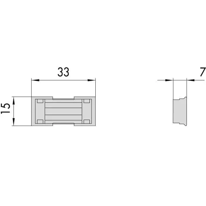 Aanbieding Inserto Cisa per rullo, in nylon, per la contropiastra della serratura in alluminio, larghezza 15 mm, lunghezza 33 mm, spessore 7 mm