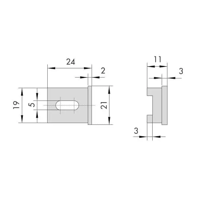 Koop Vandaag Coppia spessori sottofrontale in nylon Cisa, per serratura in alluminio, lunghezza 24 mm, larghezza 21 mm, spessore 8 mm, per profilo Alpha e Esedra Doors Shops