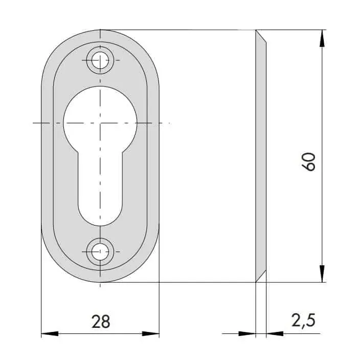 Dagaanbieding Bocchetta Cisa in ottone burattato, da abbinare a cilindro con profilo europeo, dimensione 60x28 mm, spessore 2,5 mm