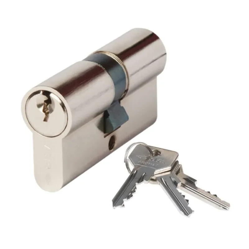 Aanbieding Doppio cilindro a profilo Europeo Cisa 30/30 serie C2000, con camma speciale girata di 90°, lunghezza 59 mm, colore Ottone nichelato