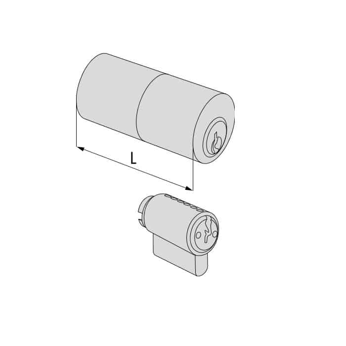Gecertificeerd Coppia cilindri Cisa, esterno a tubo in ottone, lunghezza 55 mm