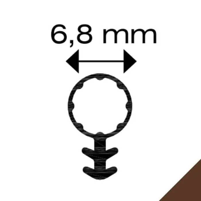 Guarnizione in gomma Complastex per porta e finestra, aria 2,5 mm, finitura Marrone Exclusieve Aanbieding