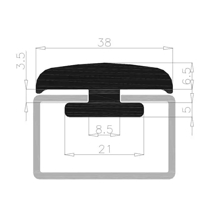Voordeelprijs Guarnizione in PVC Complastex, per cavalletto portavetro, profilo 10 mm, finitura Bianco