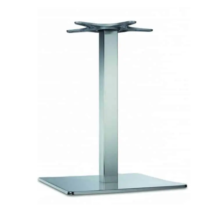 Nieuw Piantana per tavolo, gambone Cieffe, con tubo 80x80 mm altezza 740 mm e base quadrata di 650 mm, Nichel Satinato