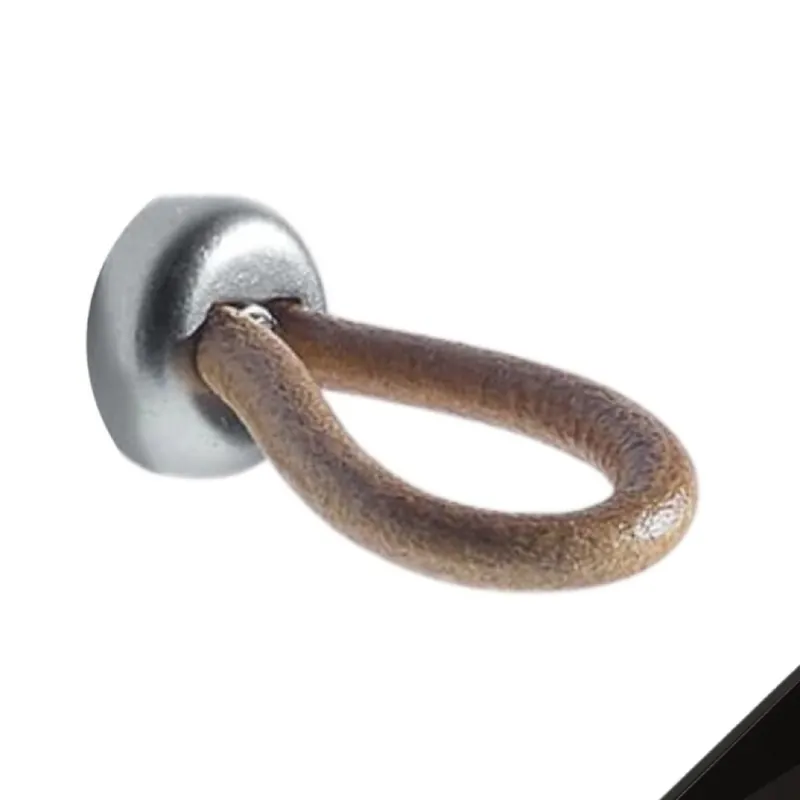 Pomolo MB00912D Confalonieri per mobile, diametro incasso 6x9 mm, base 14 mm, Zama finitura Nero Opaco, Cuoio Naturale Alleen Vandaag