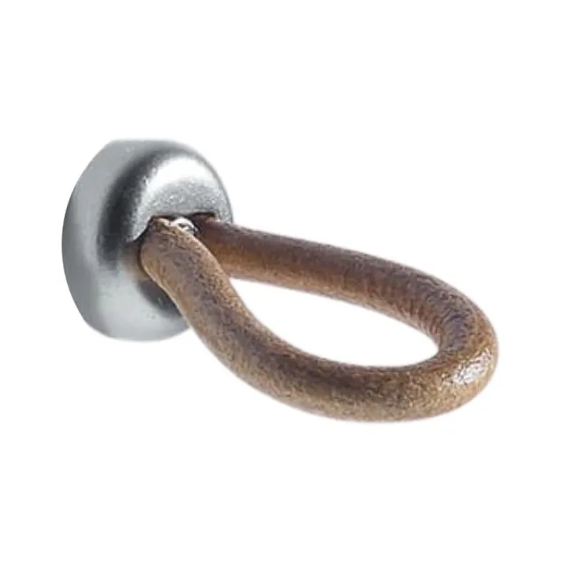 Pomolo MB00912D Confalonieri per mobile, diametro incasso 6x9 mm, base 14 mm, Zama finitura Nichel Satinato, Cuoio Naturale Gereduceerde Prijs