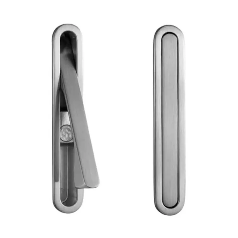 Maniglia incasso MB09168 Confalonieri per mobile, dimensione foro 81x11x12 mm, esterno 85x16x1,75 mm, Zama finitura Nichel Satinato Opaco Korting