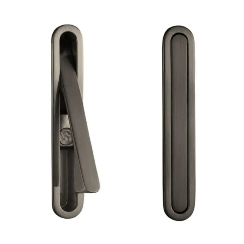 Maniglia incasso MB09168 Confalonieri per mobile, dimensione foro 81x11x12 mm, esterno 85x16x1,75 mm, Zama finitura Antracite Satinato Dagaanbieding