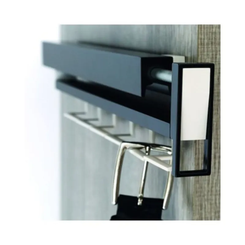 Gecertificeerd Portacravatte e cinture estraibile per armadi Confalonieri, Flow system, per spalla sinistra, in alluminio e metallo pressofuso, finitura Argento