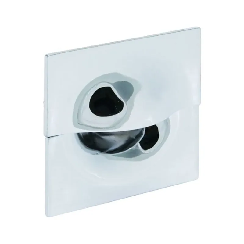 Op = Op Maniglia incasso MB09132B Confalonieri per mobile, diametro foro 40x13 mm, esterno 55x55x9,3 mm, interasse 32 mm, Zama finitura Cromo Lucido