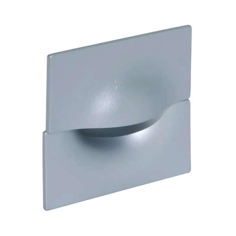 Lage Kosten Maniglia incasso MB09132B Confalonieri per mobile, diametro foro 40x13 mm, esterno 55x55x9,3 mm, interasse 32 mm, Zama finitura Argento 7