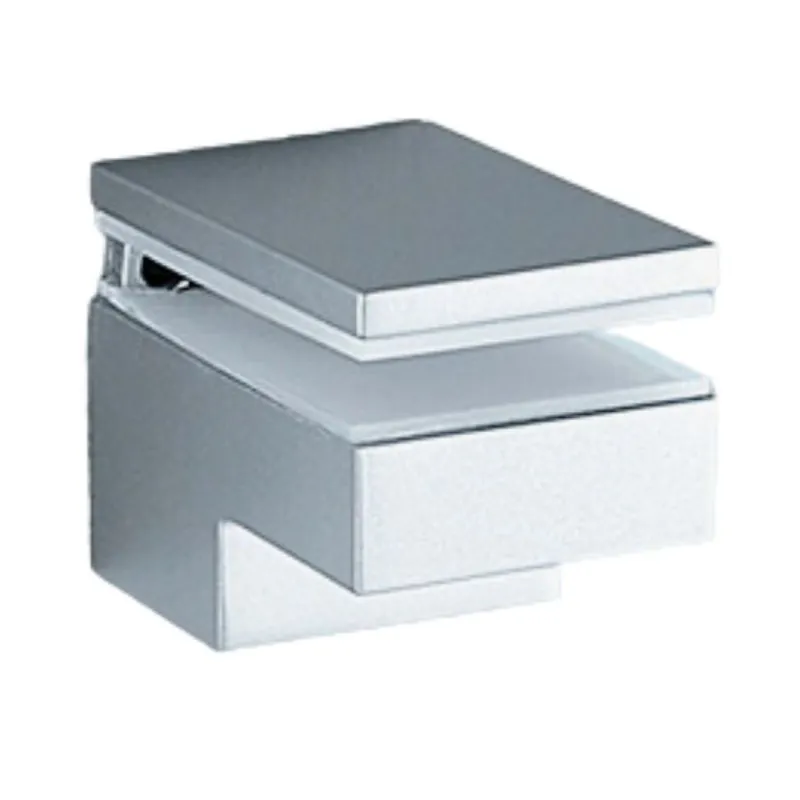 Reggimensola Ms01437 Confalonieri per piani in vetro e legno, spessore 6-25 mm, dimensione 40x60x69 mm, Zama finitura Argento Laatste Versie
