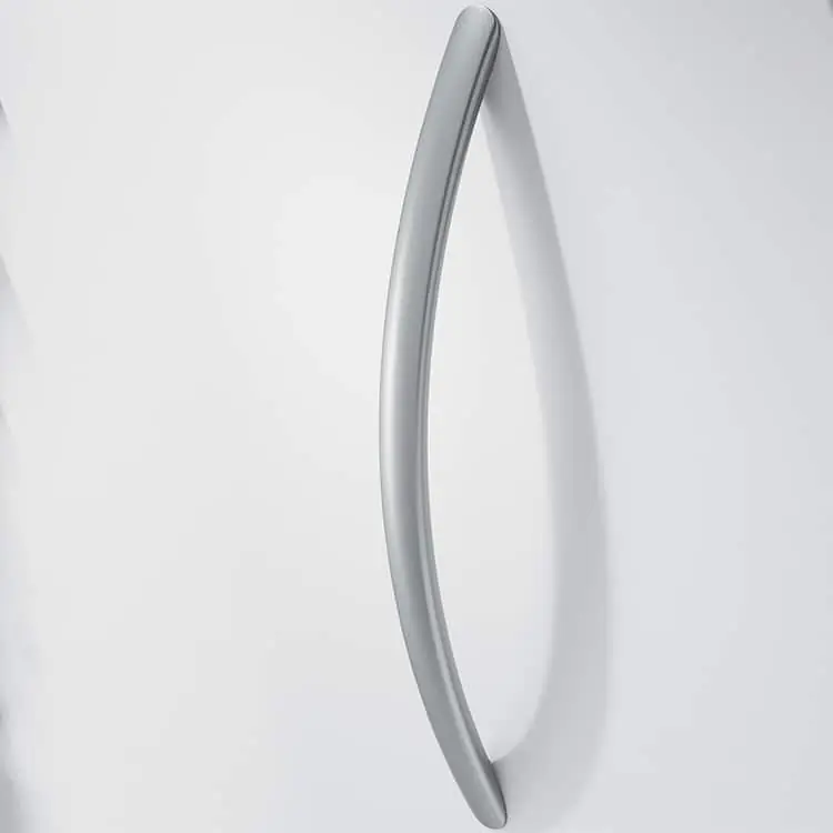 Maniglia per mobili Confalonieri, interasse 320 mm, lunghezza 36 mm, in alluminio e finitura Argento Betaalbaar