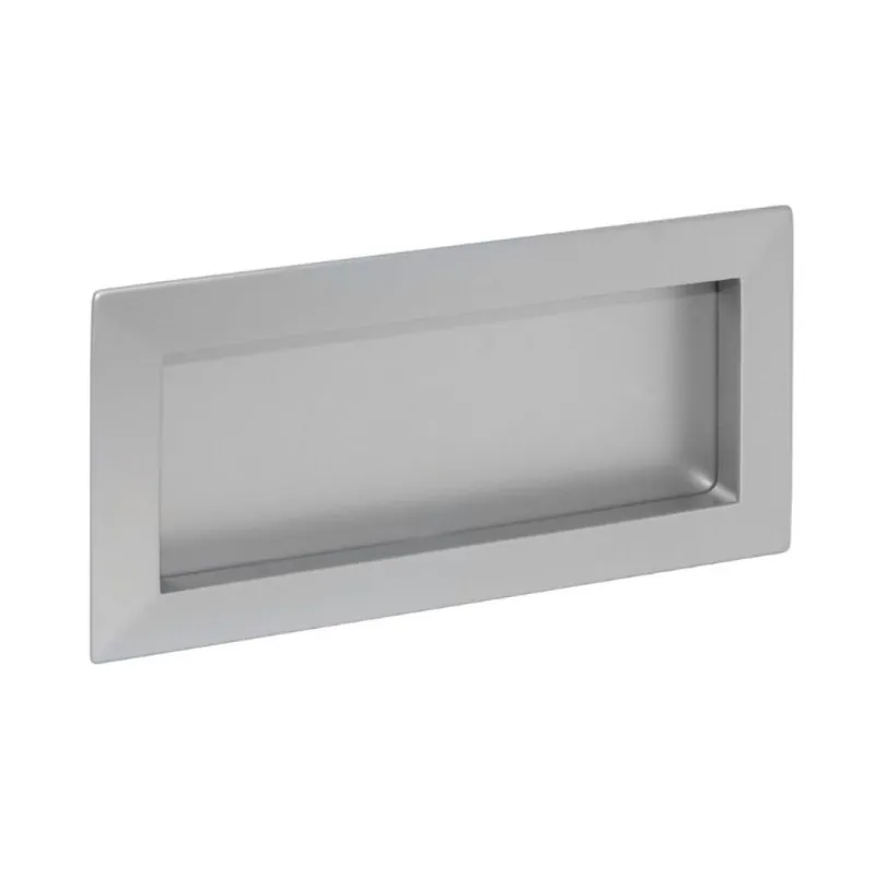Maniglia incasso MB09078A Confalonieri per mobile, dimensione foro 132,2x63,5x10 mm, esterno 138x69x3 mm, Zama finitura Nichel Satinato Lucido Flitsaanbieding