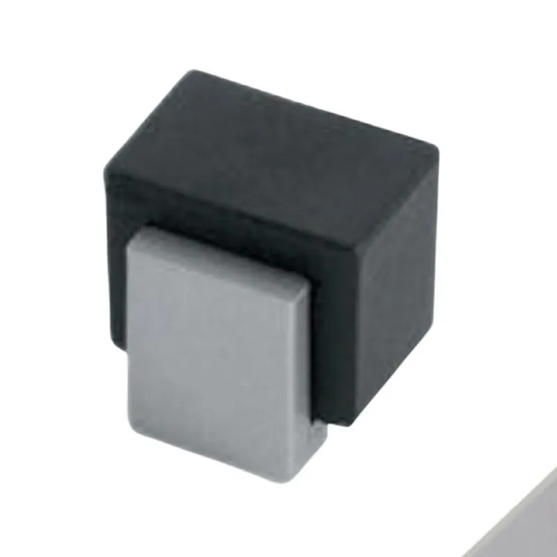 Speciale Aanbieding Fermaporta MA01136 Confalonieri a pavimento per interni, dimensione 30x30 mm, gomma Nera, Zama finitura Cromo Satinato