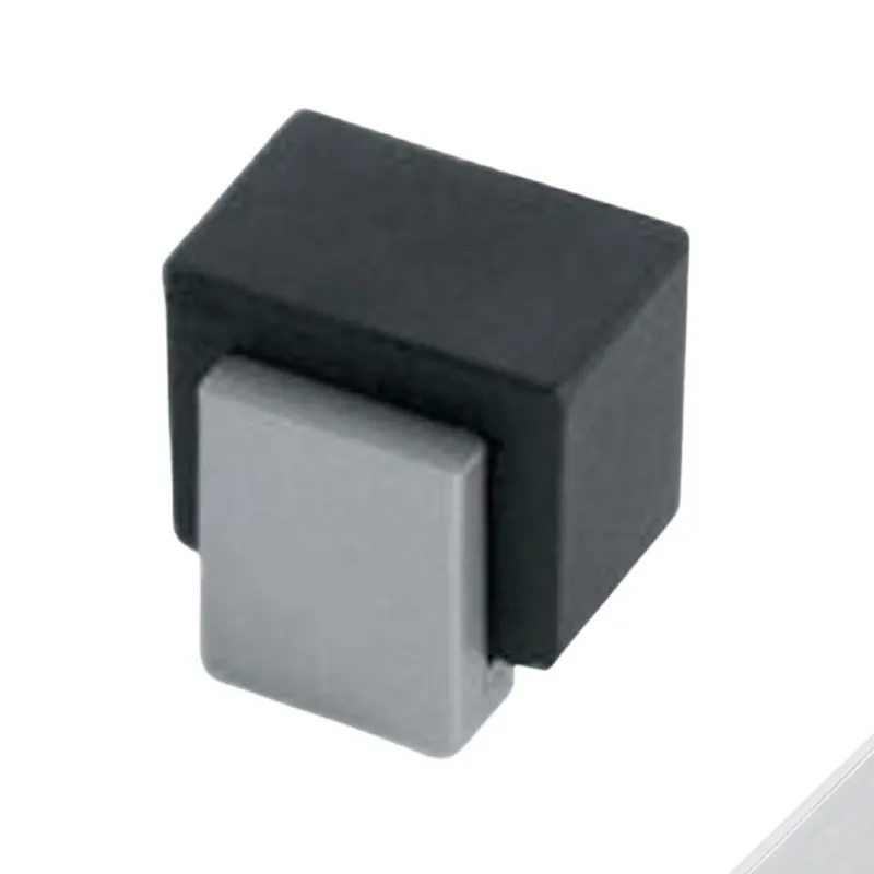 Fermaporta MA01136 Confalonieri a pavimento per interni, dimensione 30x30 mm, gomma Nera, Zama finitura Cromato Lucido Nieuw