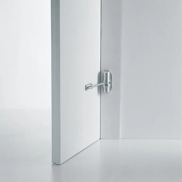 Chiudiporta doppio Confalonieri, per porte da ingresso e porte pesanti, dimensioni 220x106 mm, colore Bianco Opaco Uitverkoop