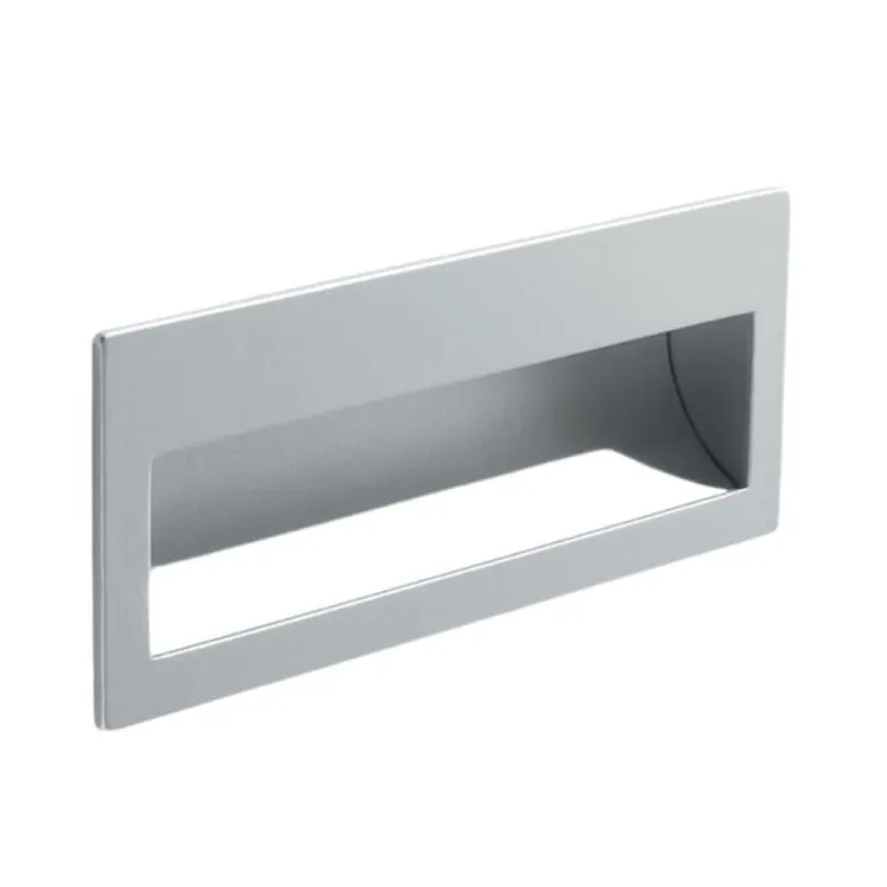 Maniglia incasso MB09045A Confalonieri per mobile, dimensione foro 110x42x14,5 mm, esterno 110x42x1,7 mm, Zama finitura Argento 7 Superprijs