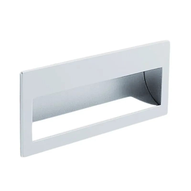 Maniglia incasso MB09045A Confalonieri per mobile, dimensione foro 110x42x14,5 mm, esterno 110x42x1,7 mm, Zama finitura Cromo Lucido Premium