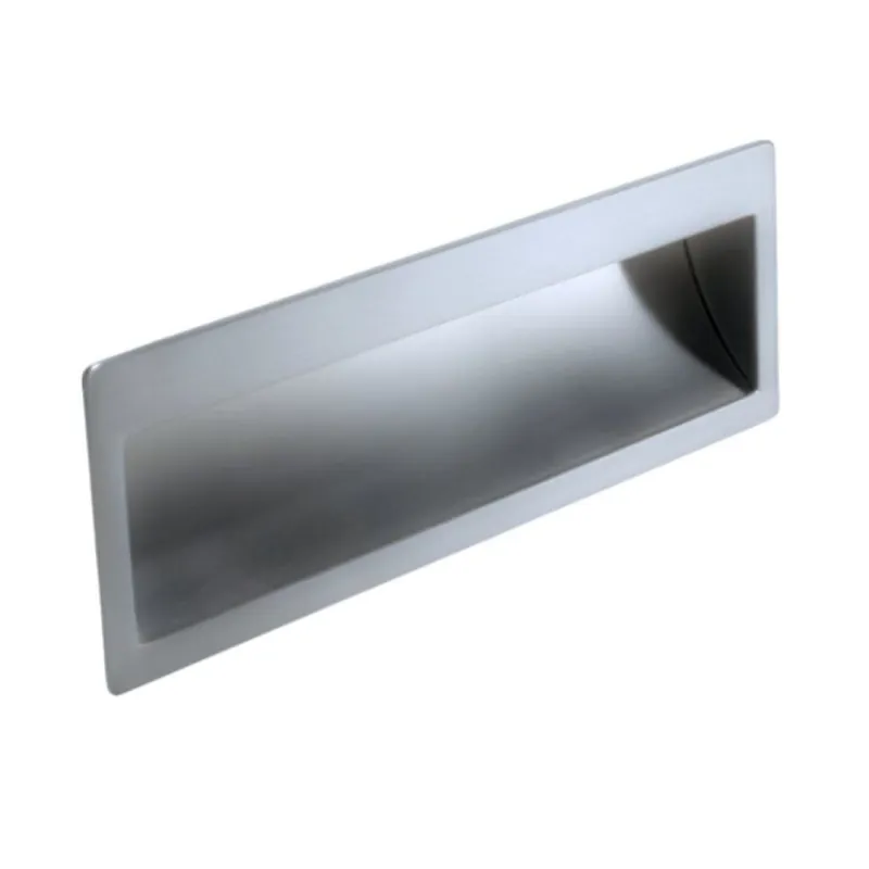 Populair Maniglia incasso MB09052 Confalonieri per mobile, dimensione foro 140x42,6x17 mm, esterno 142x42,6x1,2 mm, interasse 128 mm, Zama finitura Argento 7