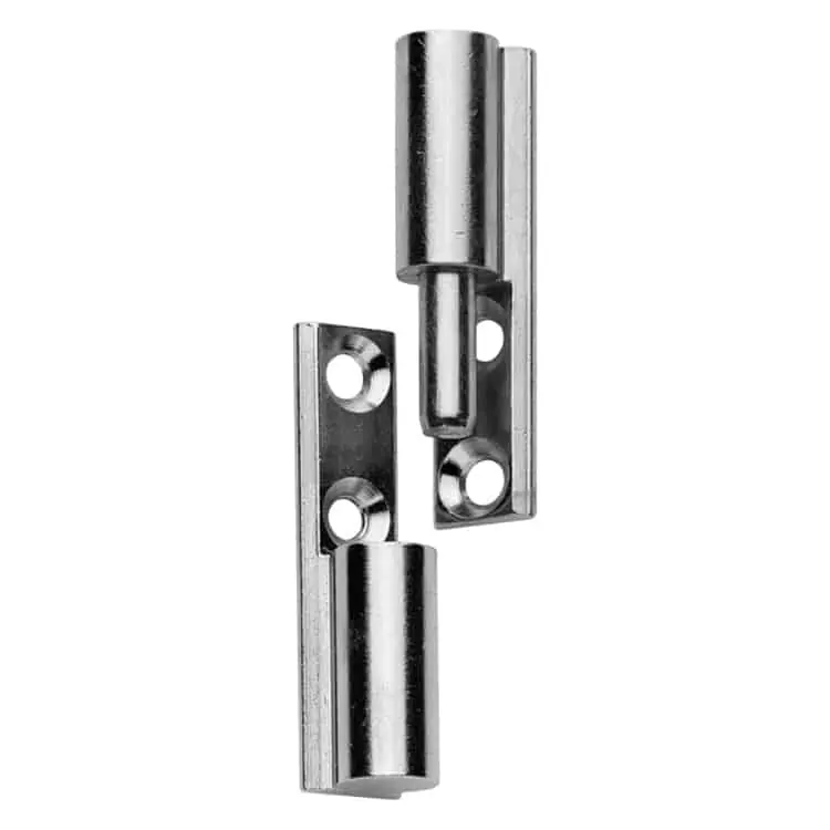 Coppia cerniere universali per ante mobili in legno Confalonieri, lunghezza 40 mm, con perno in acciaio, in ottone Nichelato Lucido Dagaanbieding