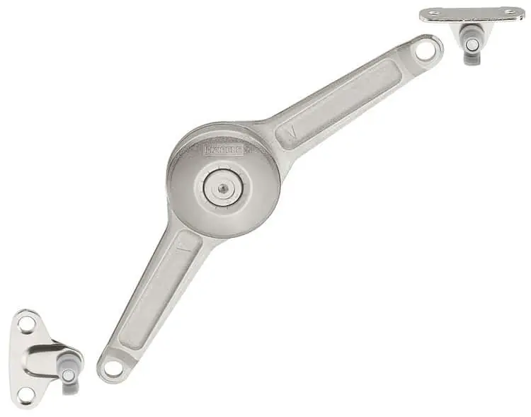 Aanbieding Braccetto Huwil Kessebohmer serie Duo, cerniera a compasso per ante a ribalta, distanza bordo 37 mm, completo di attacchi