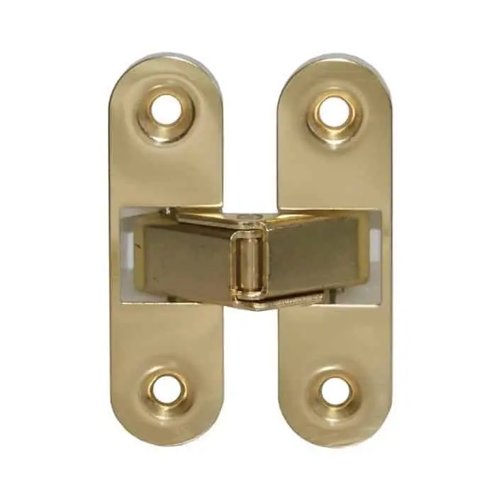 Cerniera a scomparsa 2015 Ceam, per porta 35-50 Kg, dimensioni 89x25 mm, finitura Ottonato Lucido Gecertificeerd