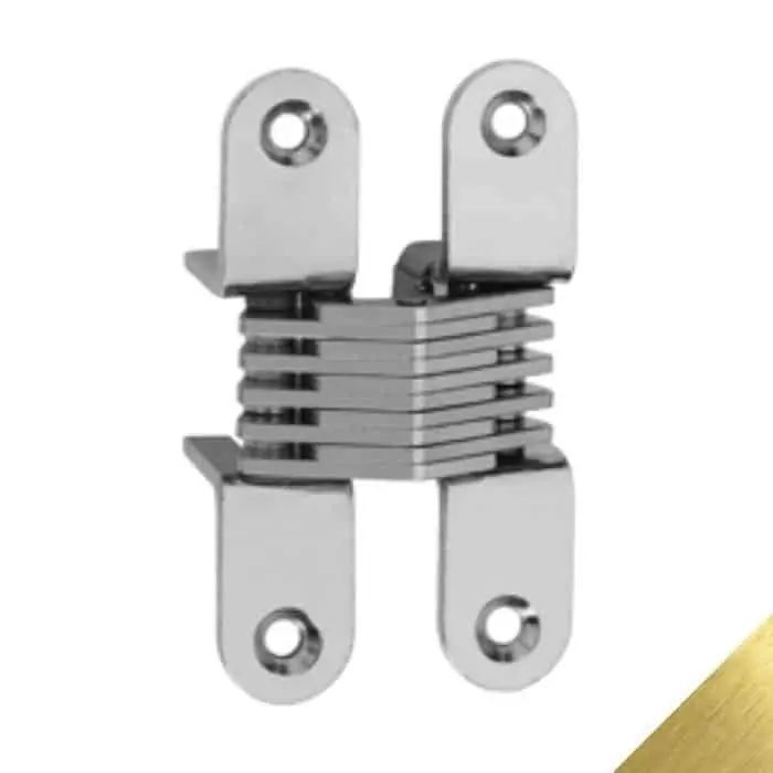 Cerniera a scomparsa 501 Ceam, per mobile, dimensioni 79,8x18 mm, finitura Ottonato Finale Uitverkoop