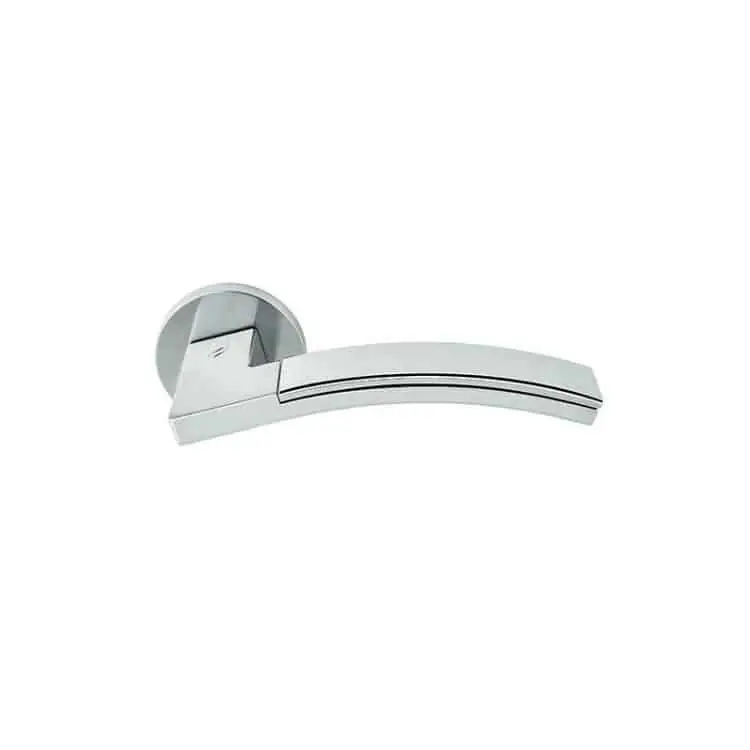 Op = Op Maniglia per porta, Colombo Design serie Trama, con rosetta foro Normale, finitura Cromo